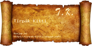 Tirpák Kitti névjegykártya